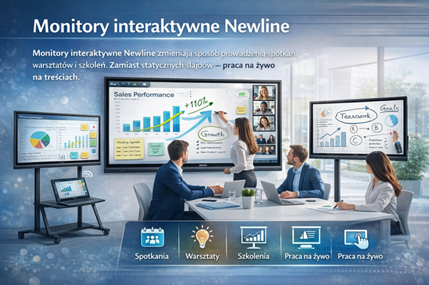 Monitor interaktywny w sali szkoleniowej