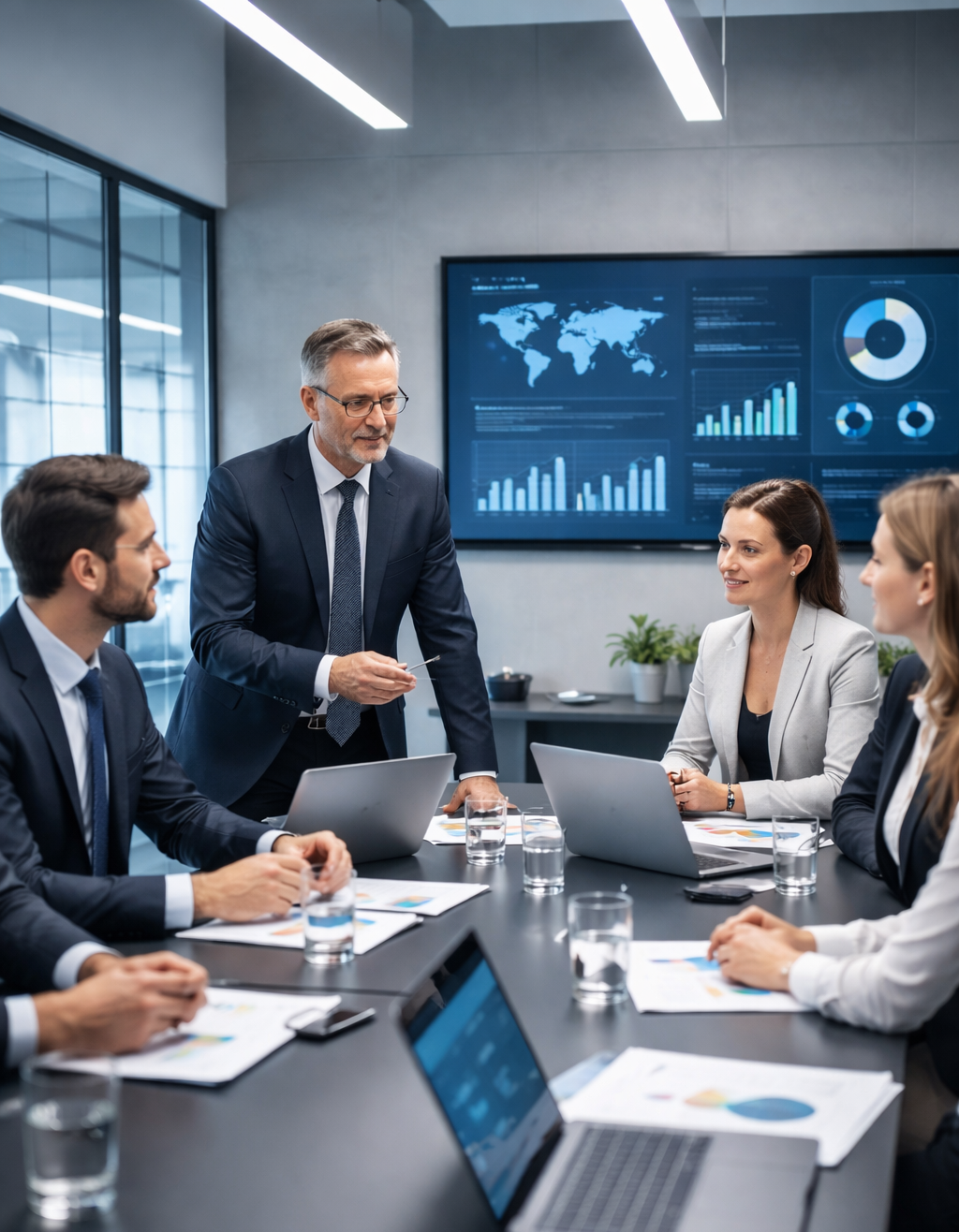 Zespół biznesowy w sali konferencyjnej